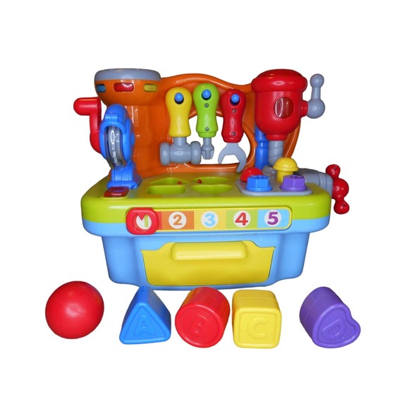 PowerTRC Little Engineer Workbench Musical Shape Sorter Works Complete - Picture 1 of 5